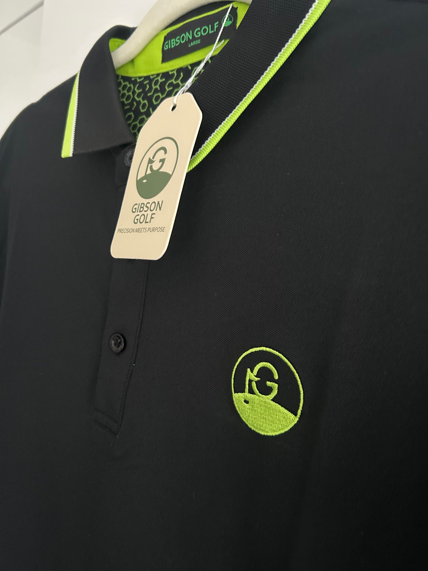 The Founders Polo - Gibson Golf - Black / Yellow