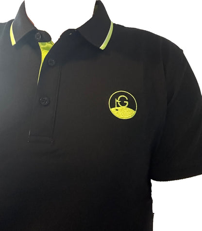 The Founders Polo - Gibson Golf - Black / Yellow