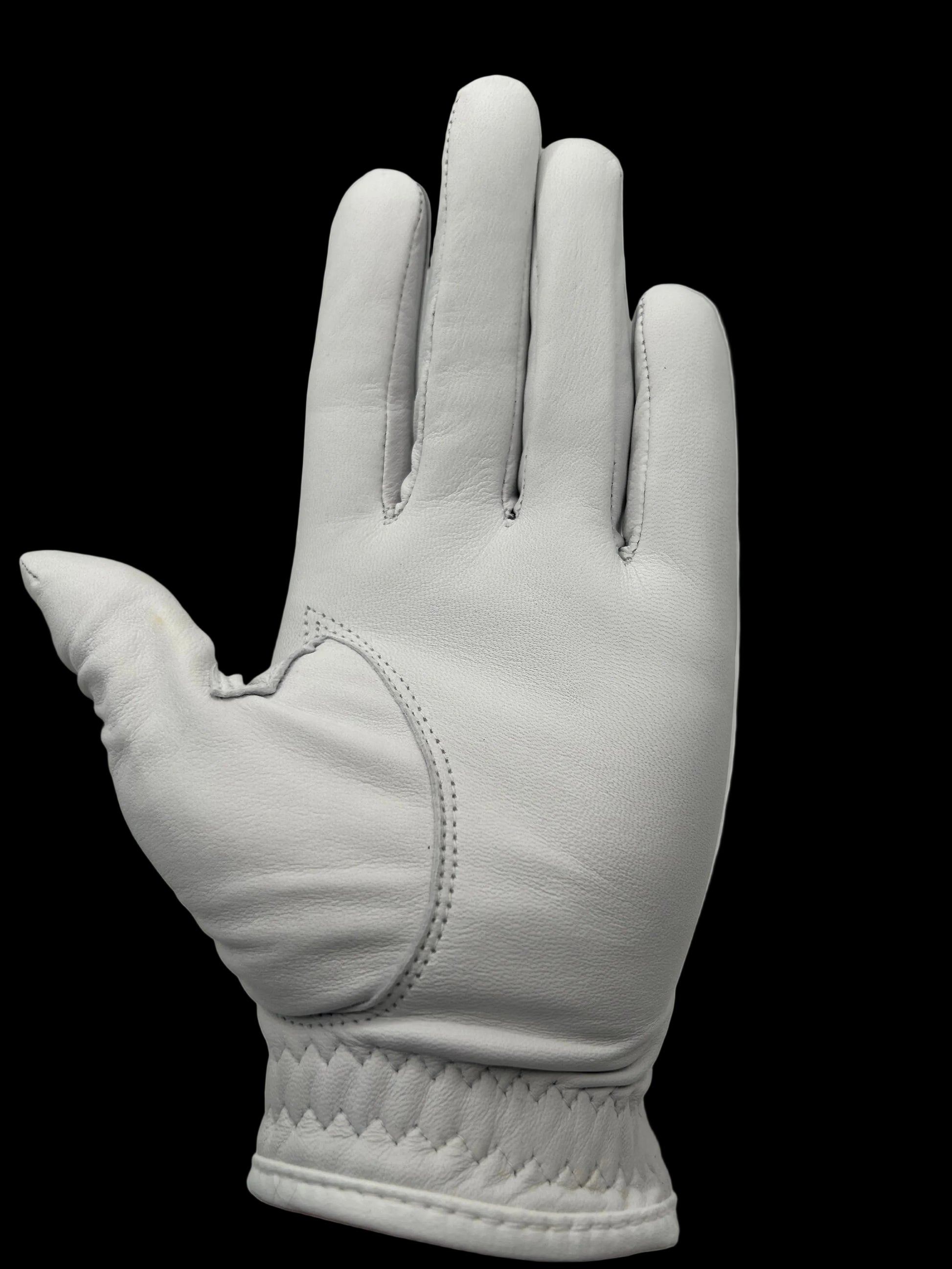White golf glove on a white background