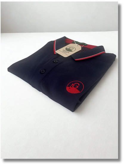 Gibson Golf Signature Polo - Navy Blue / Red