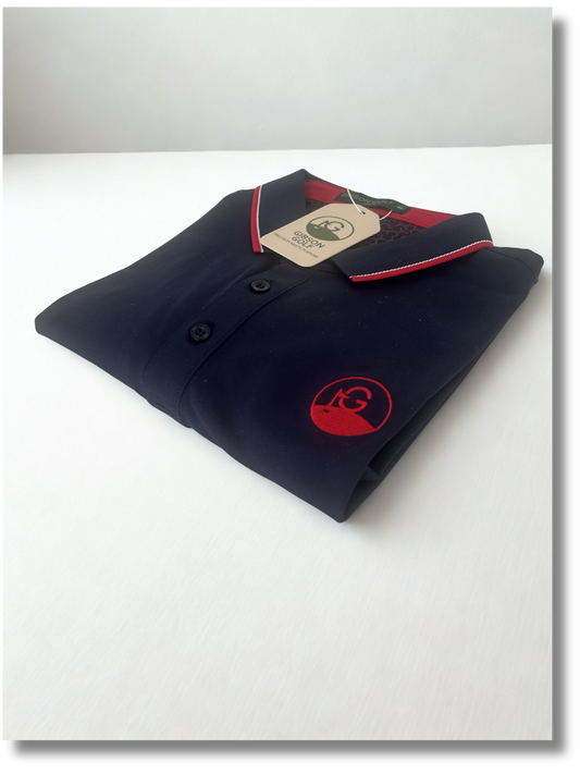 Gibson Golf Signature Polo - Navy Blue / Red