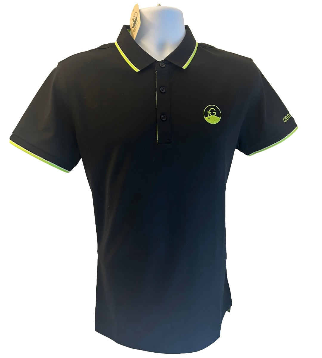 The Founders Polo - Gibson Golf - Black / Yellow