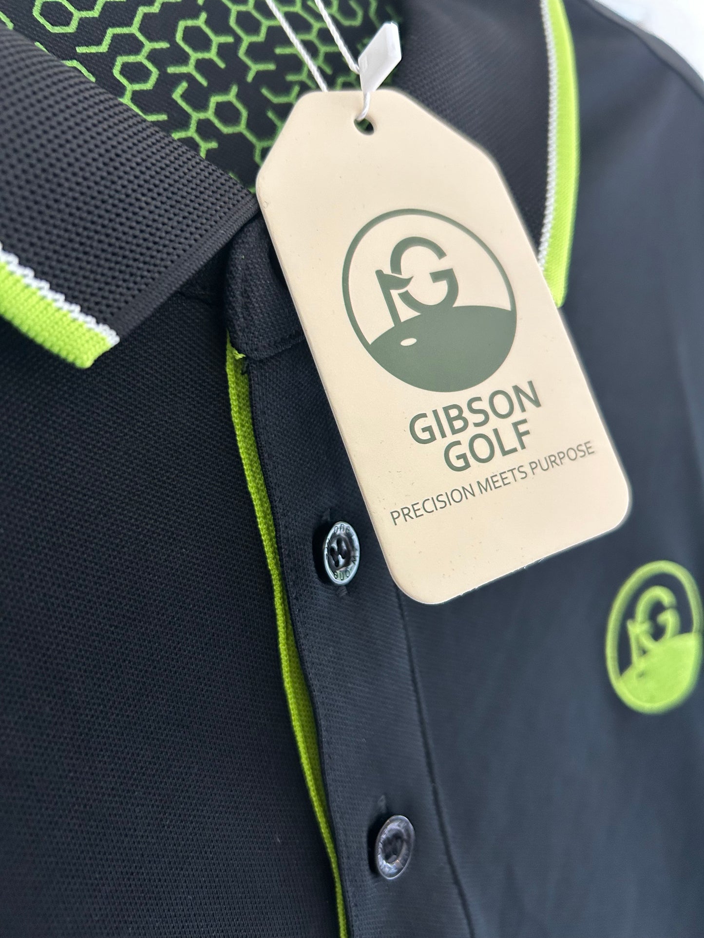 The Founders Polo - Gibson Golf - Black / Yellow