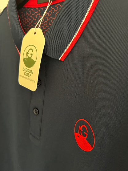 The Founders Polo - Gibson Golf - Navy / Red