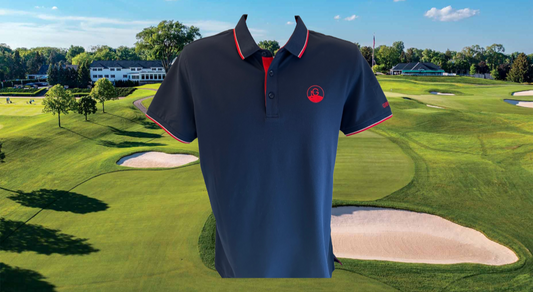 The Founders Polo - Gibson Golf - Navy / Red